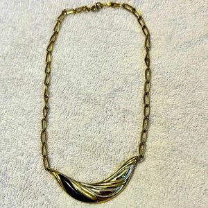 Vintage black and brass choker